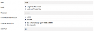 PRTG device credentials for Linux with root SSH login via password on port 22